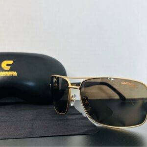 Authentic CARRERA Gold Metal Frame Unisex Sunglasses - New with Packaging